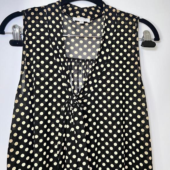 Siren Lily Maternity Polka Dot Tie Front Top Size Large Sheer Sleeveless Blouse - Picture 3 of 5